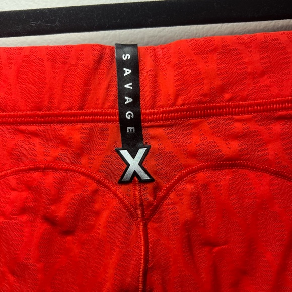 Savage X Fenty Women's Run 2 You High Waist Mesh Leggings Fire Engine Red Medium - Picture 12 of 16